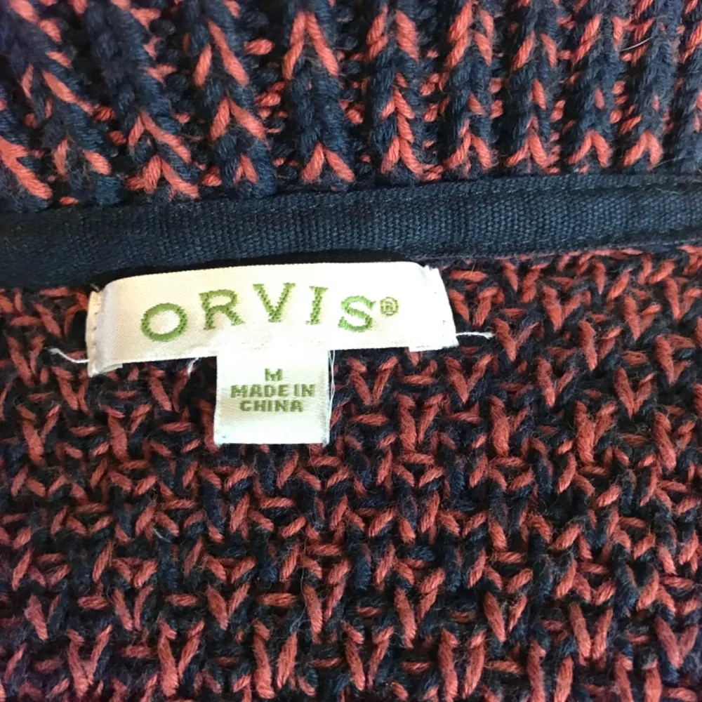 Orvis 100% cotton pockets marled cardigan sweater - Picture 12 of 16